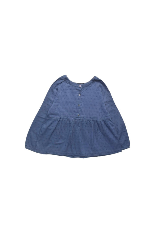 A Blue Long Sleeve Tops from Velveteen in size 8Y for girl. (Front View)