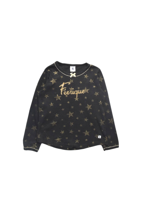 A Black Long Sleeve Tops from Petit Bateau in size 5T for girl. (Front View)