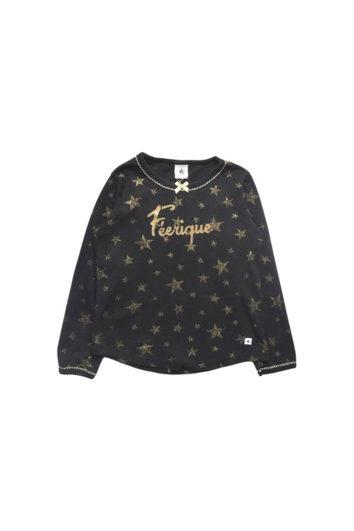 A Black Long Sleeve Tops from Petit Bateau in size 5T for girl. (Front View)