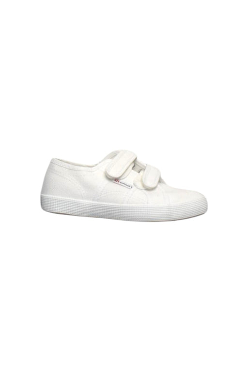 A White Sneakers from Superga in size 6T for girl. (Front View)