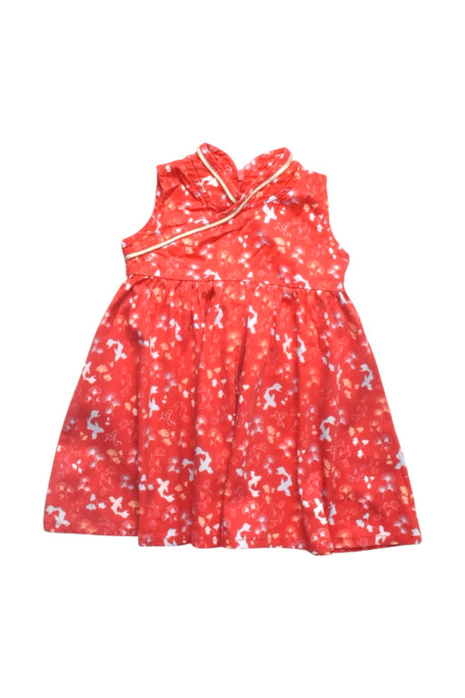 A Red Sleeveless Dresses from Elly in size 6-12M for girl. (Front View)