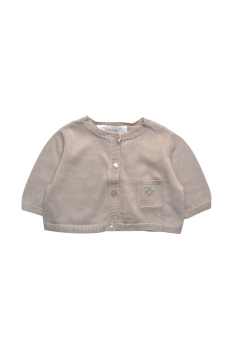 A Beige Cardigans from Chateau de Sable in size 6-12M for girl. (Front View)