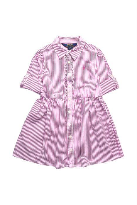A Pink Short Sleeve Dresses from Polo Ralph Lauren in size 3T for girl. (Front View)