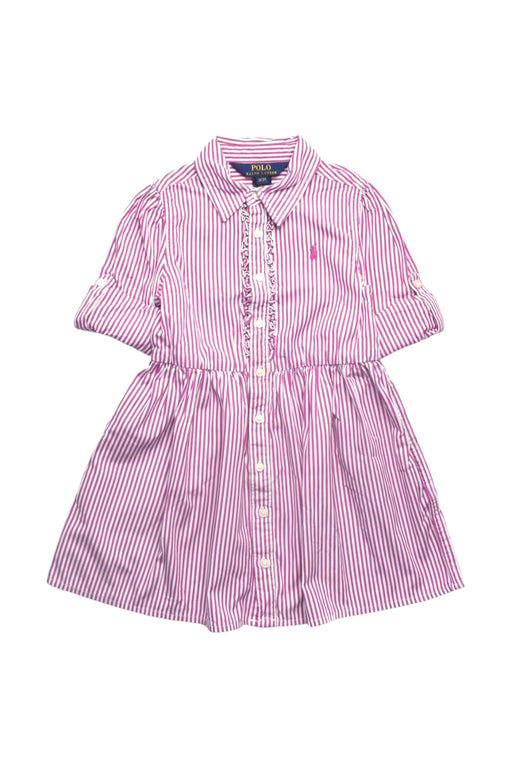 A Pink Short Sleeve Dresses from Polo Ralph Lauren in size 3T for girl. (Front View)