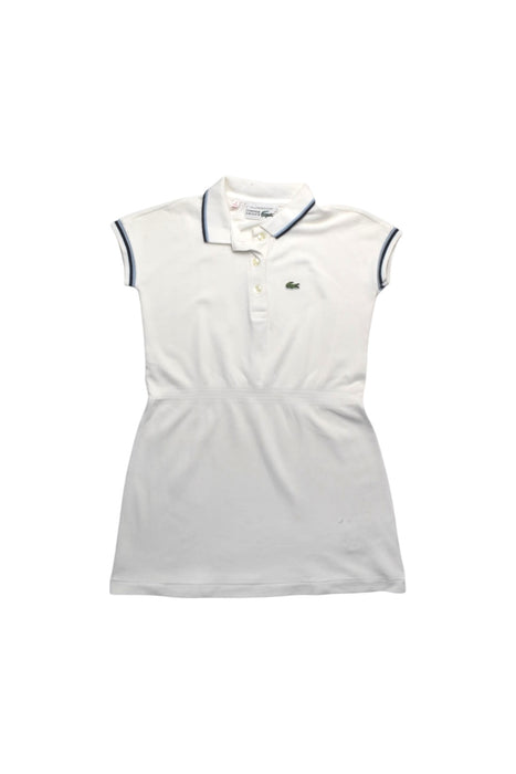 A White Short Sleeve Dresses from Lacoste in size 5T for girl. (Front View)