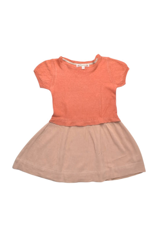 A Peach Short Sleeve Dresses from Bonpoint in size 3T for girl. (Front View)
