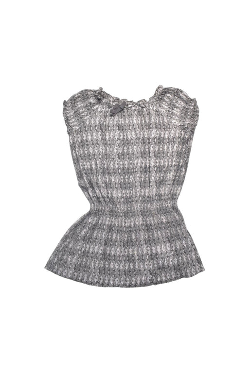 A Grey Sleeveless Tops from Bonpoint in size 6T for girl. (Front View)