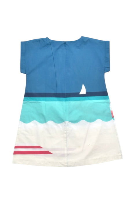 A Multicolour Short Sleeve Dresses from Jacadi in size 5T for girl. (Back View)