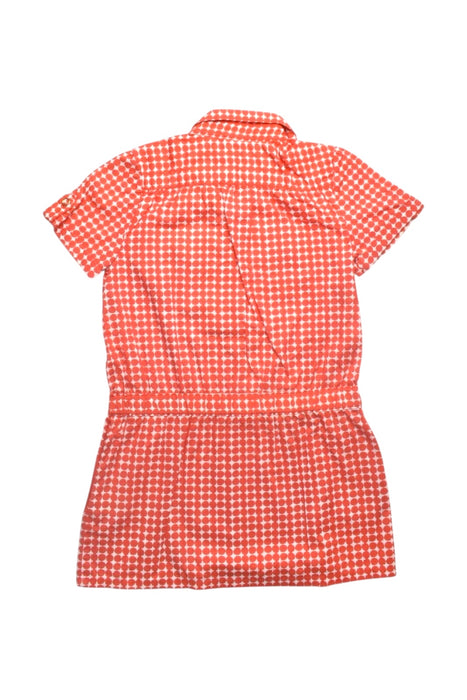 A Red Short Sleeve Dresses from Petit Bateau in size 4T for girl. (Back View)