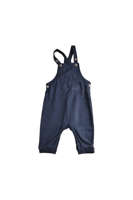 A Navy Long Overalls from Mori in size 12-18M for boy. (Front View)