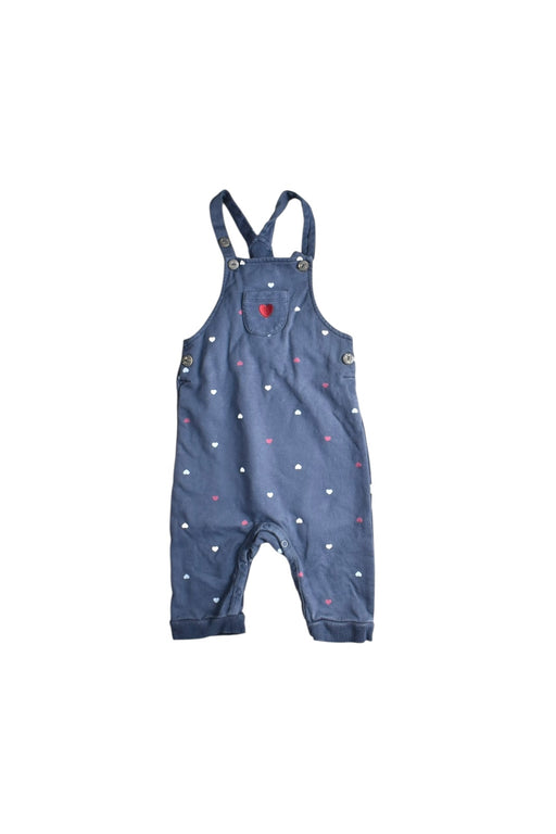 A Blue Long Overalls from Mori in size 6-12M for girl. (Front View)