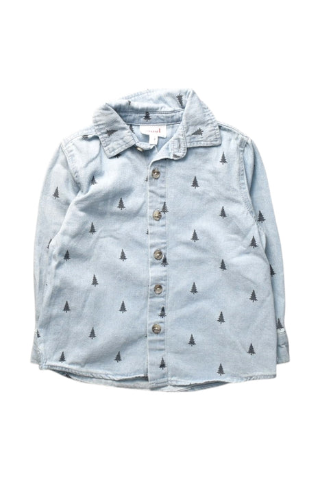 A Blue Long Sleeve Shirts from Seed in size 2T for boy. (Front View)