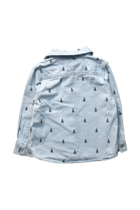 A Blue Long Sleeve Shirts from Seed in size 2T for boy. (Back View)