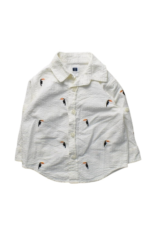 A White Long Sleeve Shirts from Janie & Jack in size 6-12M for boy. (Front View)