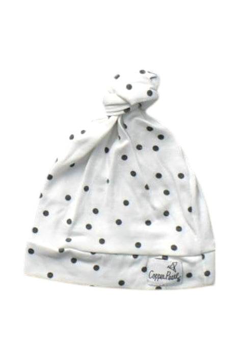 A White Beanies from Copper Pearl in size Newborn for girl. (Front View)