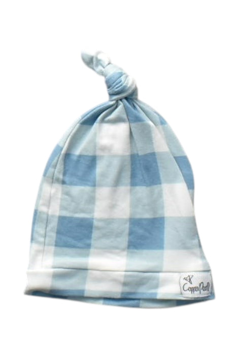 A Blue Hats Beanies & Caps from Copper Pearl in size Newborn for boy. (Front View)