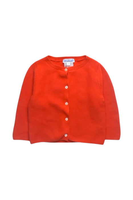 A Red Cardigans from Jacadi in size 6-12M for girl. (Front View)
