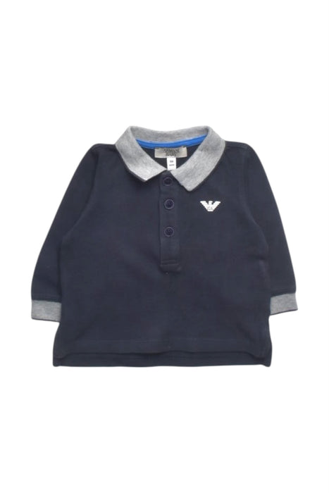 A Navy Long Sleeve Polos from Armani Baby in size 3-6M for boy. (Front View)