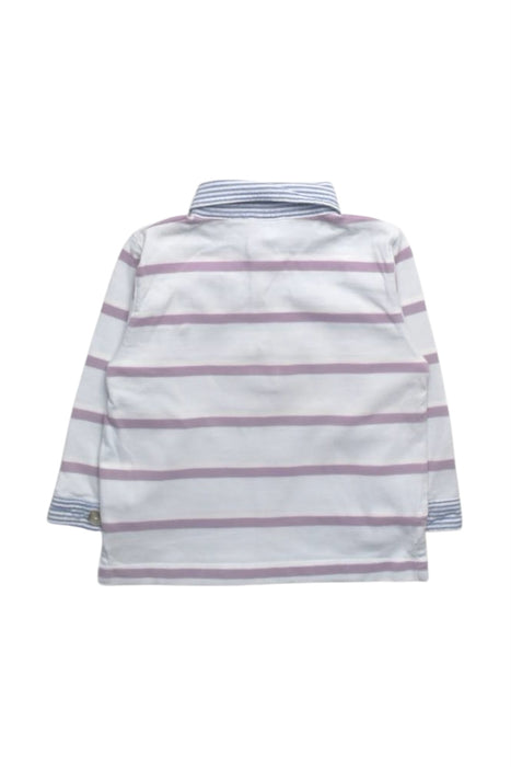 A White Long Sleeve Polos from Jacadi in size 3-6M for boy. (Back View)
