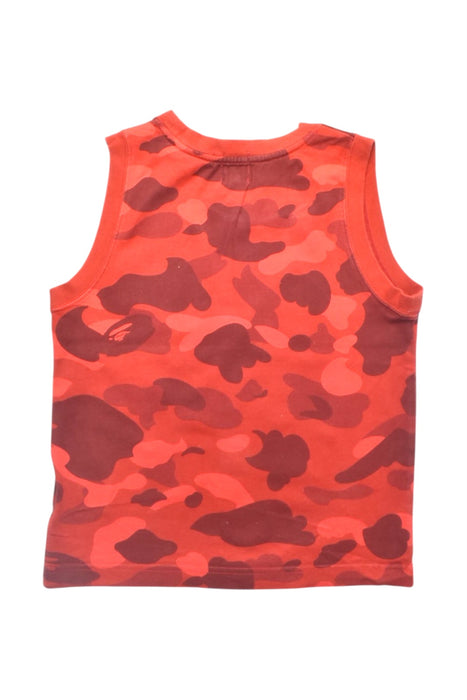 A Red Sleeveless T Shirts from BAPE KIDS in size 4T for boy. (Back View)