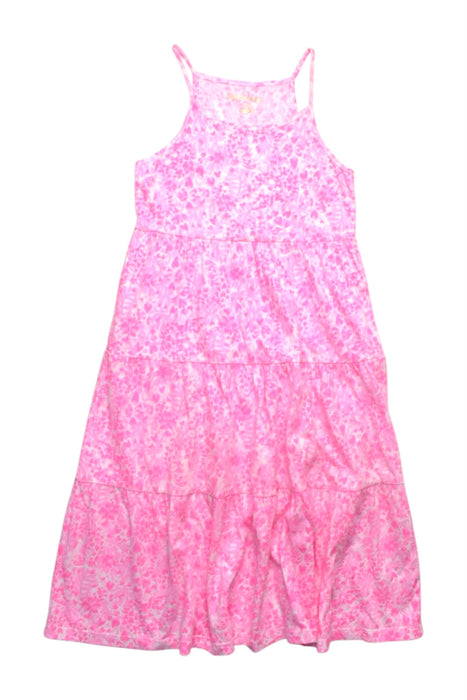 A Pink Sleeveless Dresses from Lilly Pulitzer in size 2T for girl. (Front View)