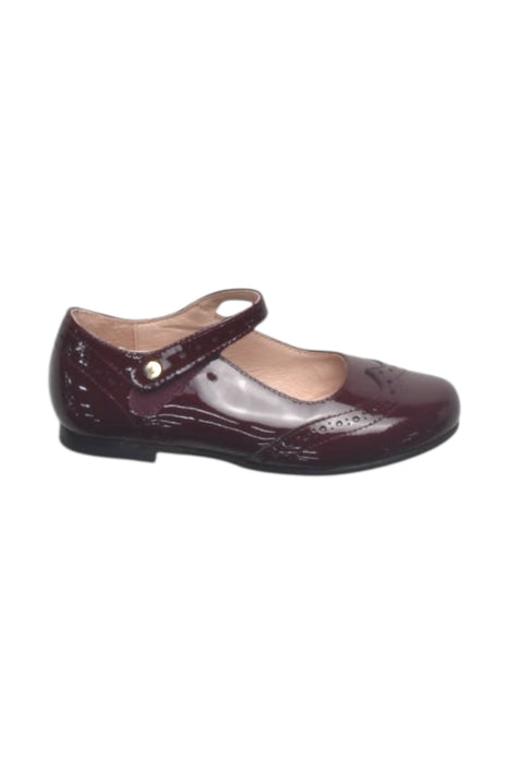A Burgundy Dress Shoes from Jacadi in size 5T for girl. (Front View)