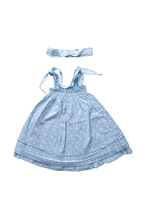 A Blue Sleeveless Dresses from Indigo Kids in size 6-12M for girl. (Front View)