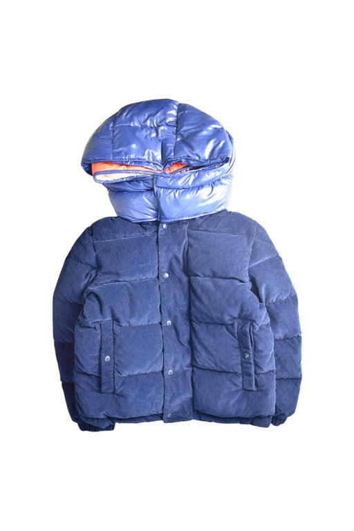 A Blue Puffer/Quilted Jackets from Moncler in size 10Y for boy. (Front View)