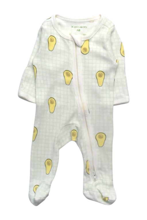 A White Onesies from Le Petit Society in size Newborn for boy. (Front View)