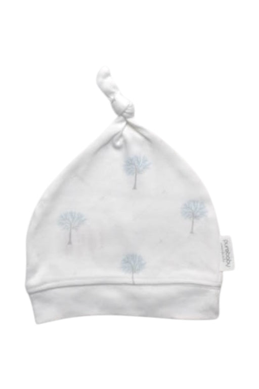A White Beanies from Purebaby in size Newborn for boy. (Front View)