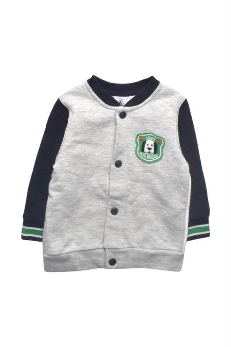 A Grey Lightweight Jackets from Petit Bateau in size 3-6M for boy. (Front View)