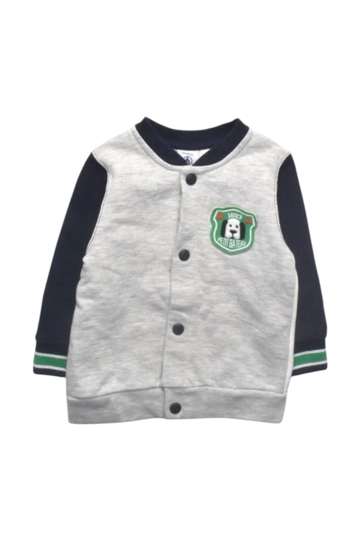 A Grey Lightweight Jackets from Petit Bateau in size 3-6M for boy. (Front View)