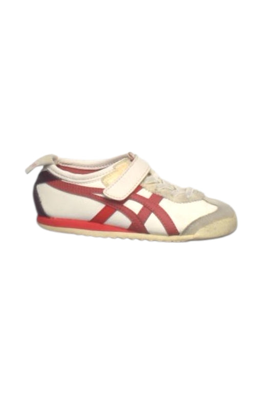 A White Sneakers from Onitsuka Tiger in size 4T for girl. (Front View)