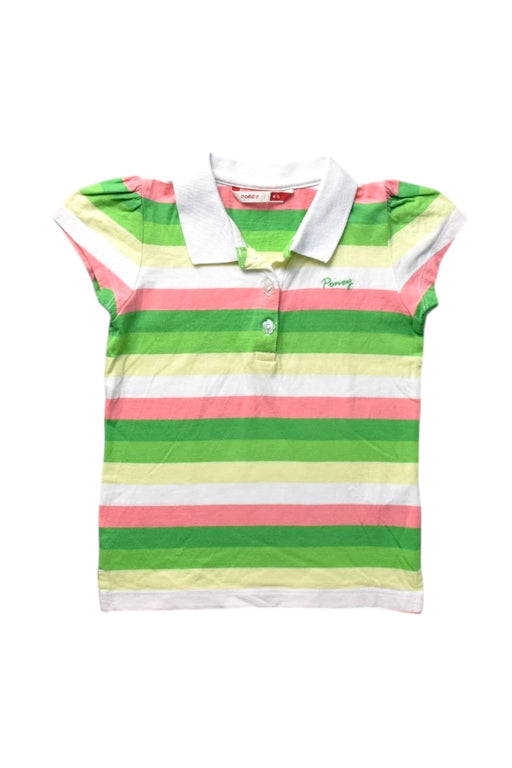 A Multicolour Short Sleeve Polos from PONEY in size 4T for girl. (Front View)