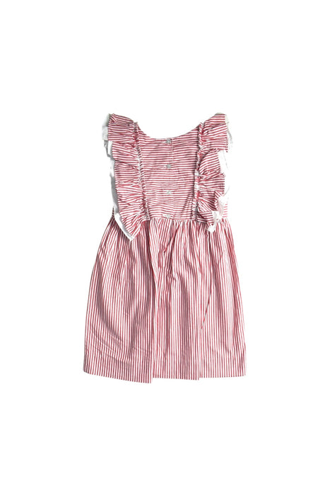 A Red Sleeveless Dresses from Bella Bliss in size 5T for girl. (Back View)