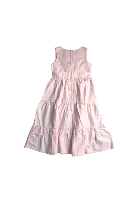 A Pink Sleeveless Dresses from Hope & Henry in size 4T for girl. (Back View)