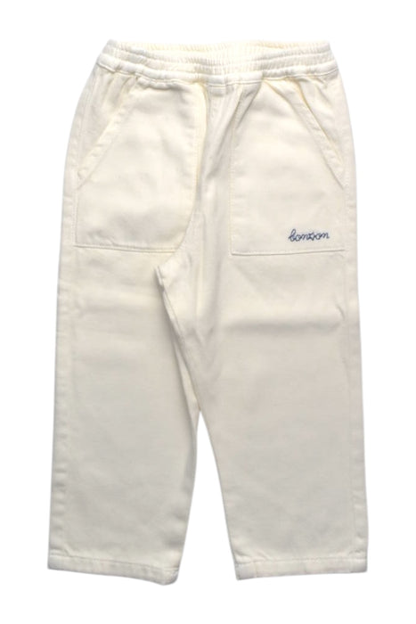A White Casual Pants from Bonton in size 3T for girl. (Front View)
