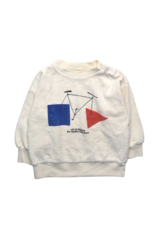 A White Crewneck Sweatshirts from Bobo Choses in size 6-12M for girl. (Front View)