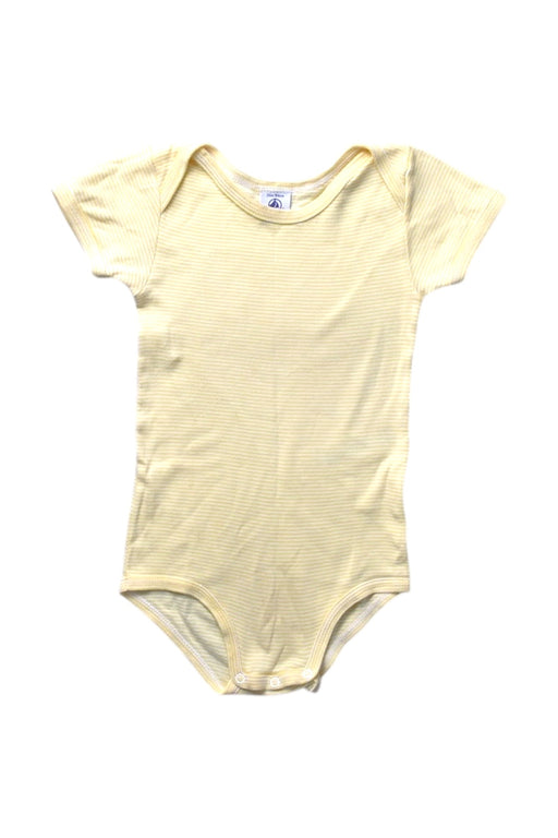 A Yellow Short Sleeve Bodysuits from Petit Bateau in size 18-24M for girl. (Front View)