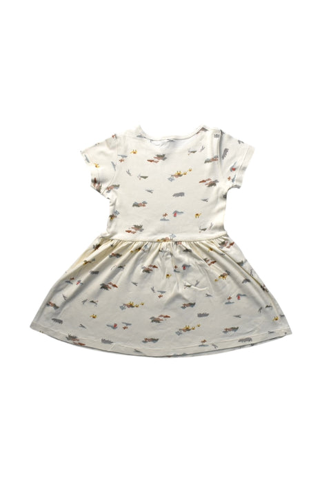 A Ivory Short Sleeve Dresses from Petit Bateau in size 4T for girl. (Back View)