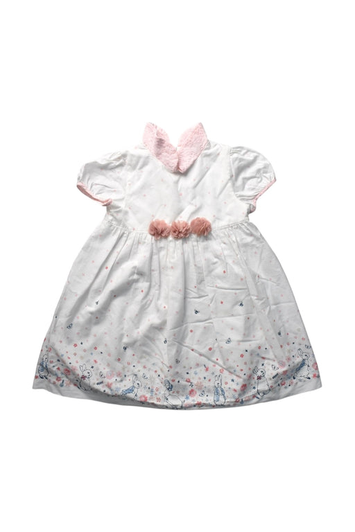 A White Short Sleeve Dresses from Peter Rabbit in size 3T for girl. (Front View)