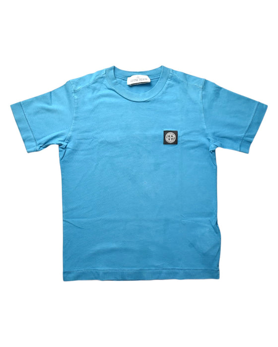A Blue Short Sleeve T Shirts from Stone Island in size 8Y for boy. (Front View)