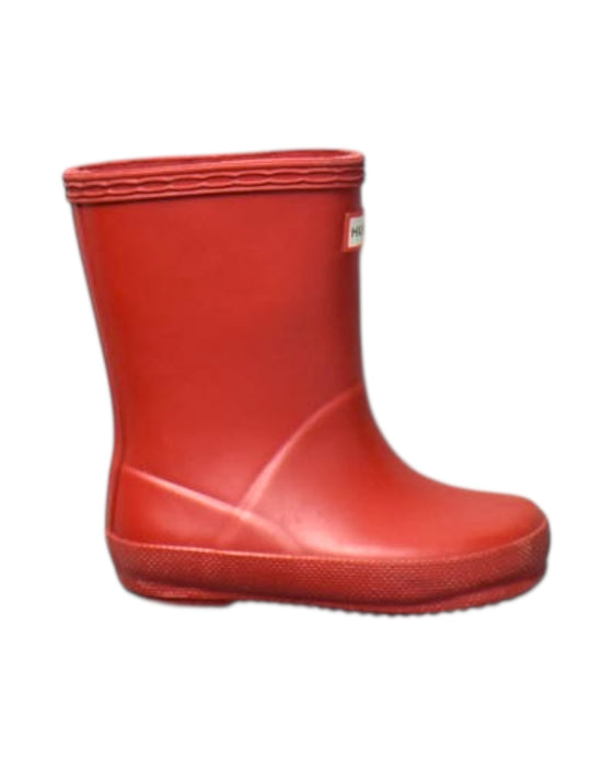 A Red Rain Boots from Hunter in size 18-24M for boy. (Front View)