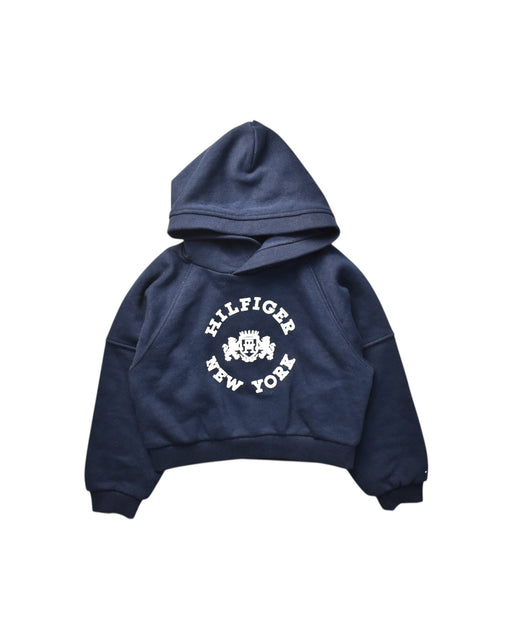 A Navy Hooded Sweatshirts from Tommy Hilfiger in size 4T for girl. (Front View)
