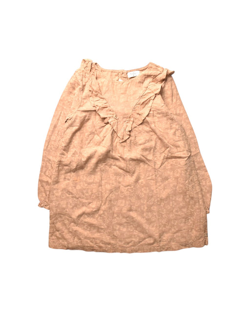 A Beige Long Sleeve Dresses from Buho in size 4T for girl. (Front View)