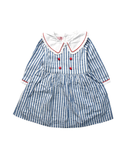 A Blue Long Sleeve Dresses from La Coqueta in size 3T for girl. (Front View)