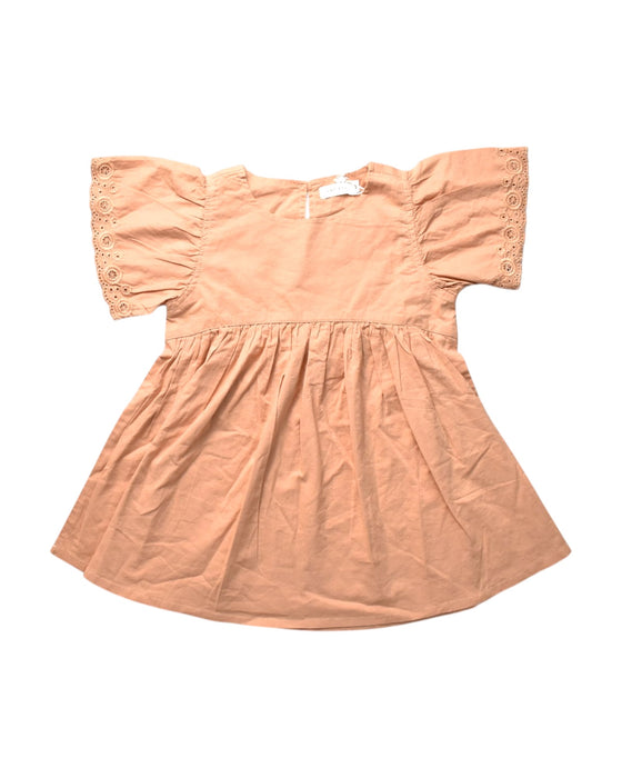 A Peach Short Sleeve Dresses from Jamie Kay in size 3T for girl. (Front View)