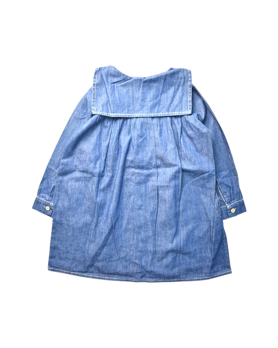 A Blue Long Sleeve Dresses from 1 + in the family in size 3T for girl. (Back View)