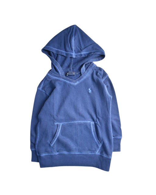 A Blue Hooded Sweatshirts from Polo Ralph Lauren in size 4T for boy. (Front View)