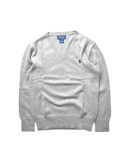 A Grey Knit Sweaters from Polo Ralph Lauren in size 7Y for boy. (Front View)